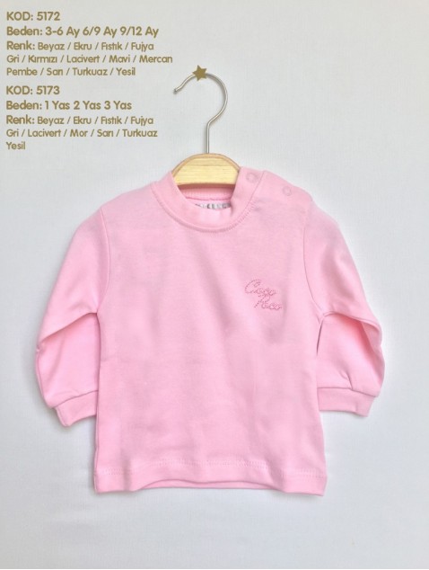 İNTERLOK UZUNKOL BEBE TSHIRT  5172-PEMBE